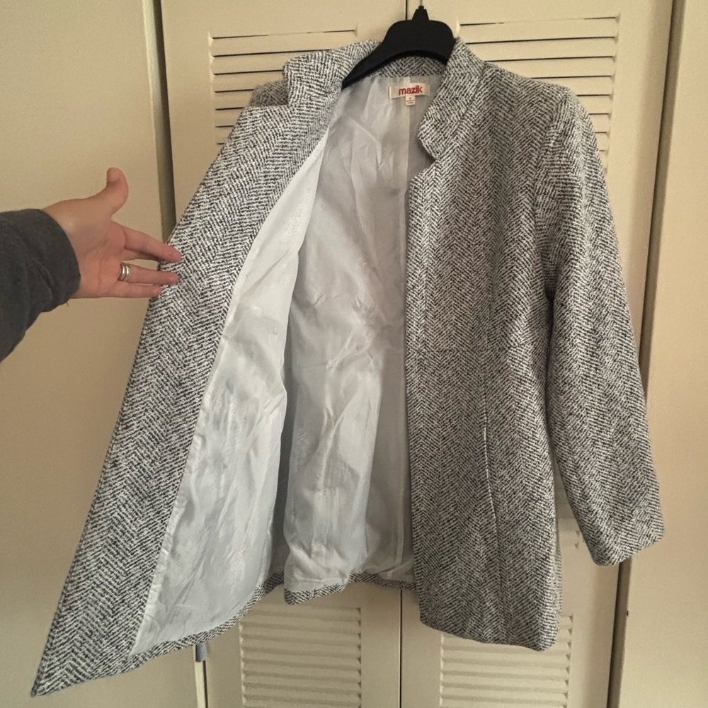 Mazik Women’s Casual Gray Open Front Long Sleeve Notch Office Blazer Size M - Picture 5 of 15